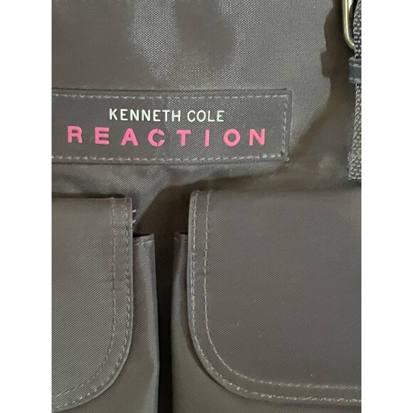 KENNETH COLE Reaction Gray/Pink Nylon Travel/ Messenger Bag NICE SEE ALL - Picture 5 of 16